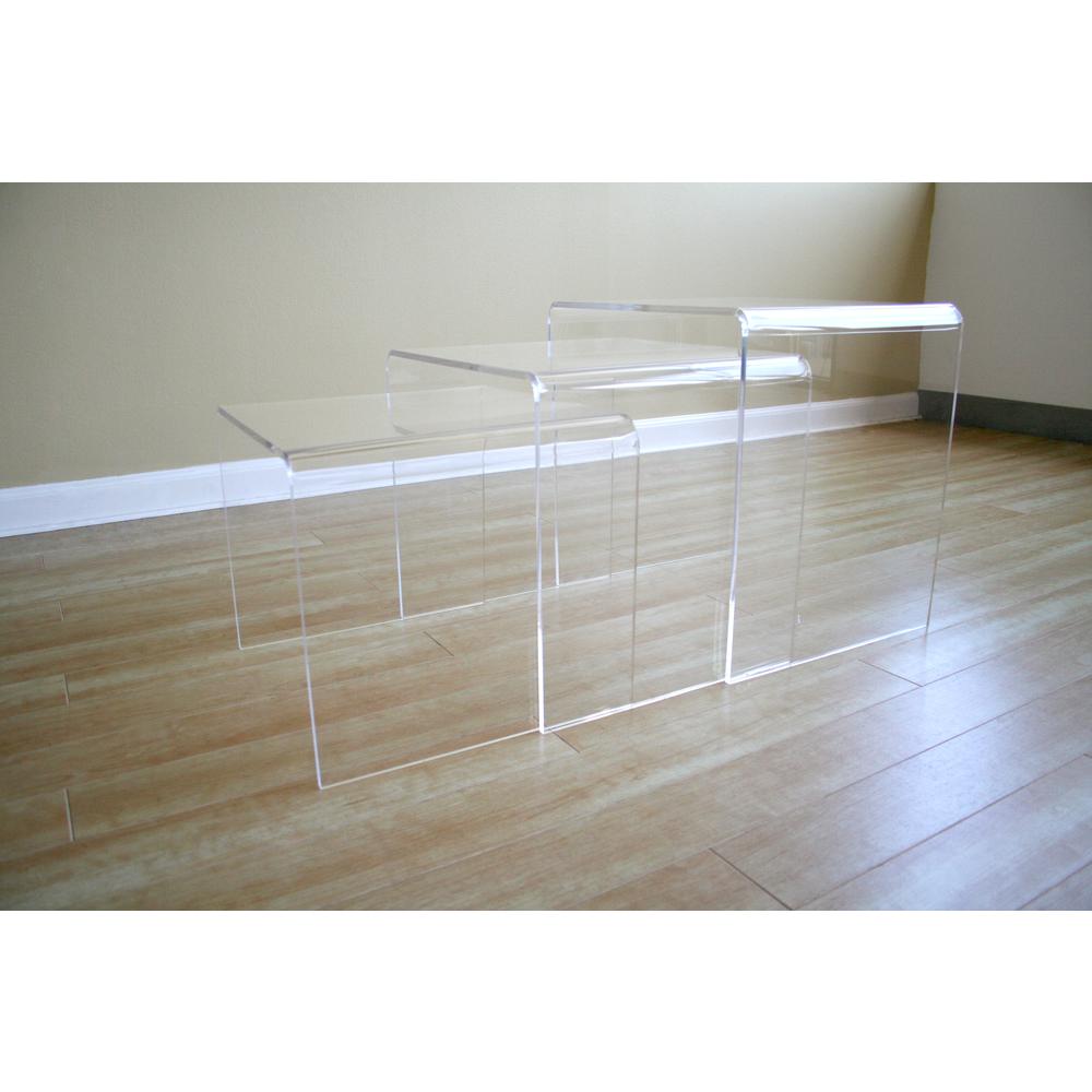 Baxton Studio Acrylic Nesting Table 3-Pc Table Set Display Stands. Picture 2