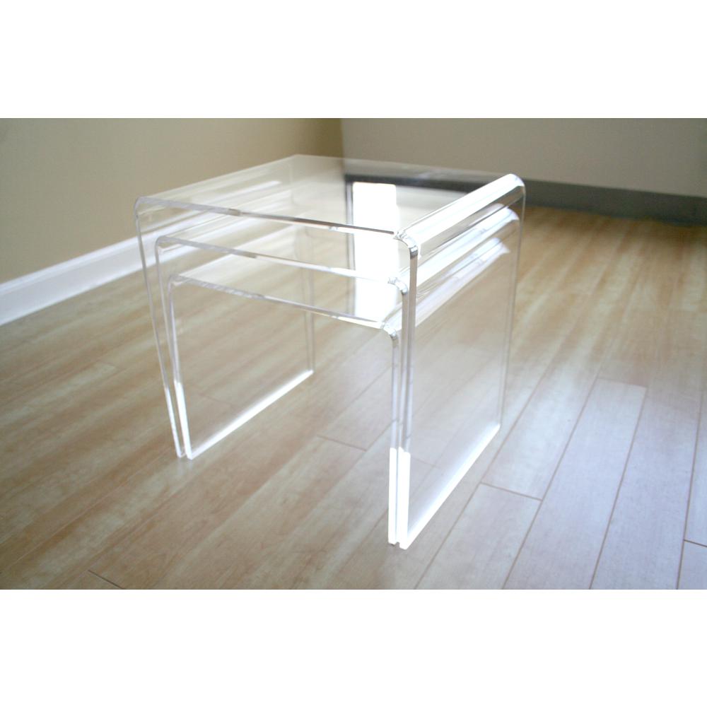 Baxton Studio Acrylic Nesting Table 3-Pc Table Set Display Stands. Picture 3