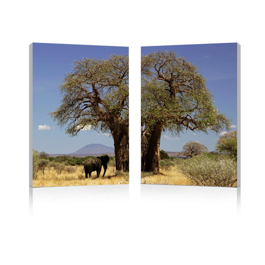 Tree of Life Mounted Photography Print Diptych Multi. Picture 1