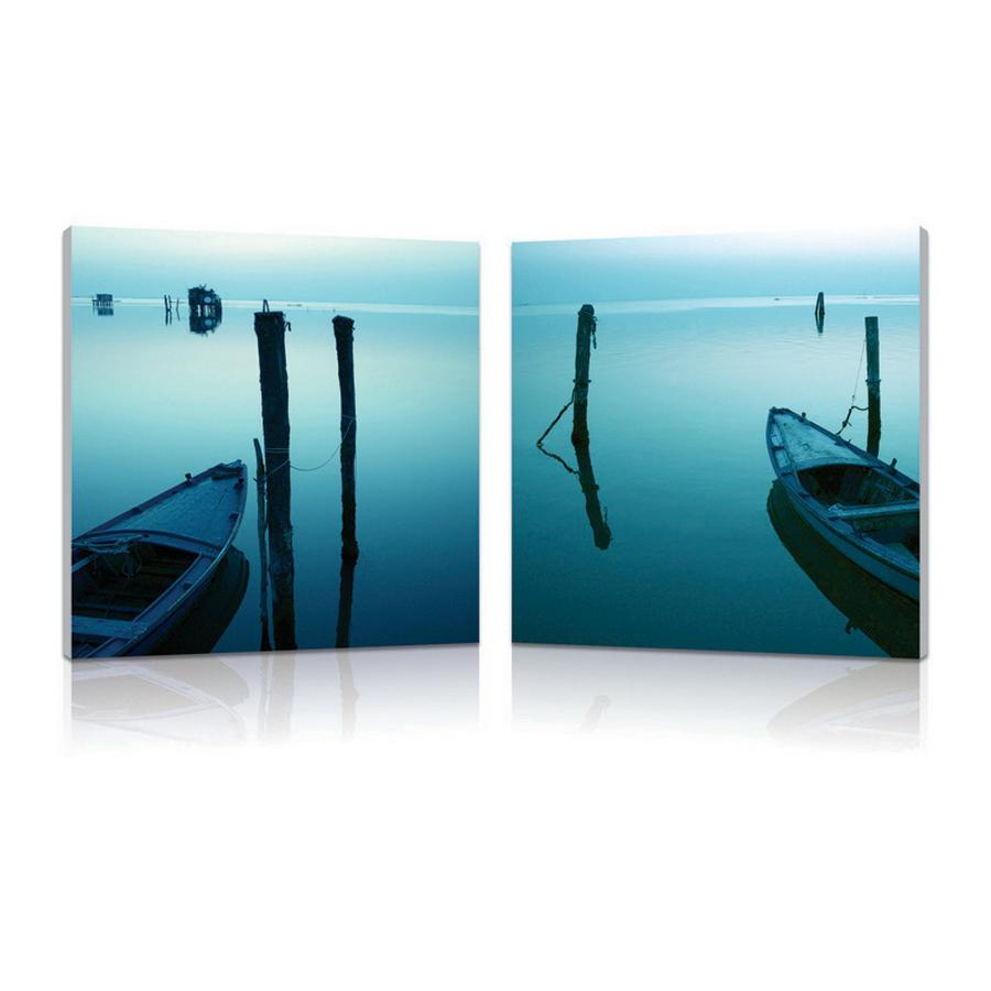Idle Shore Mounted Photography Print Diptych Multi. Picture 1