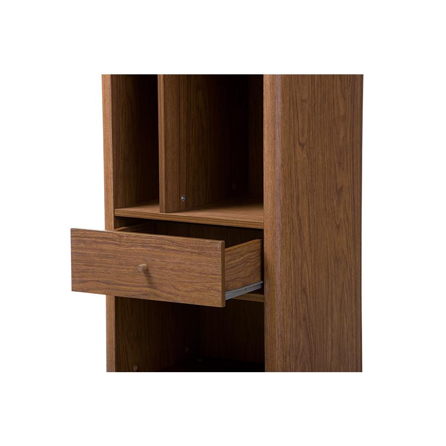 Retro 1-drawer Sideboard Storage Cabinet Bookcase Organizer Brown. Picture 3
