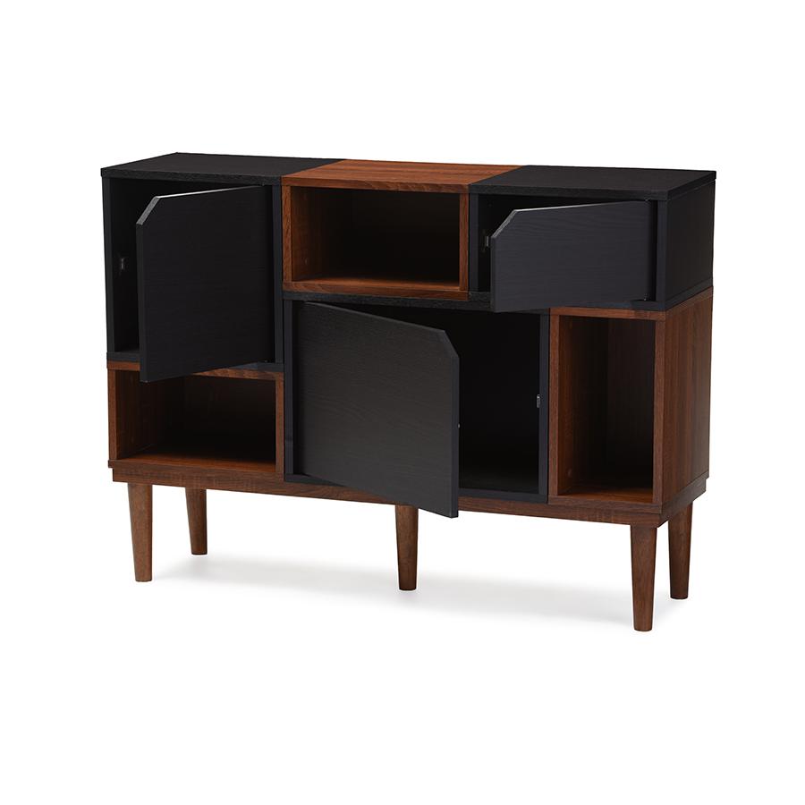 Anderson Mid-century Retro Modern Oak and Espresso Wood Sideboard Storage Cabinet Dark Brown/Brown. Picture 3