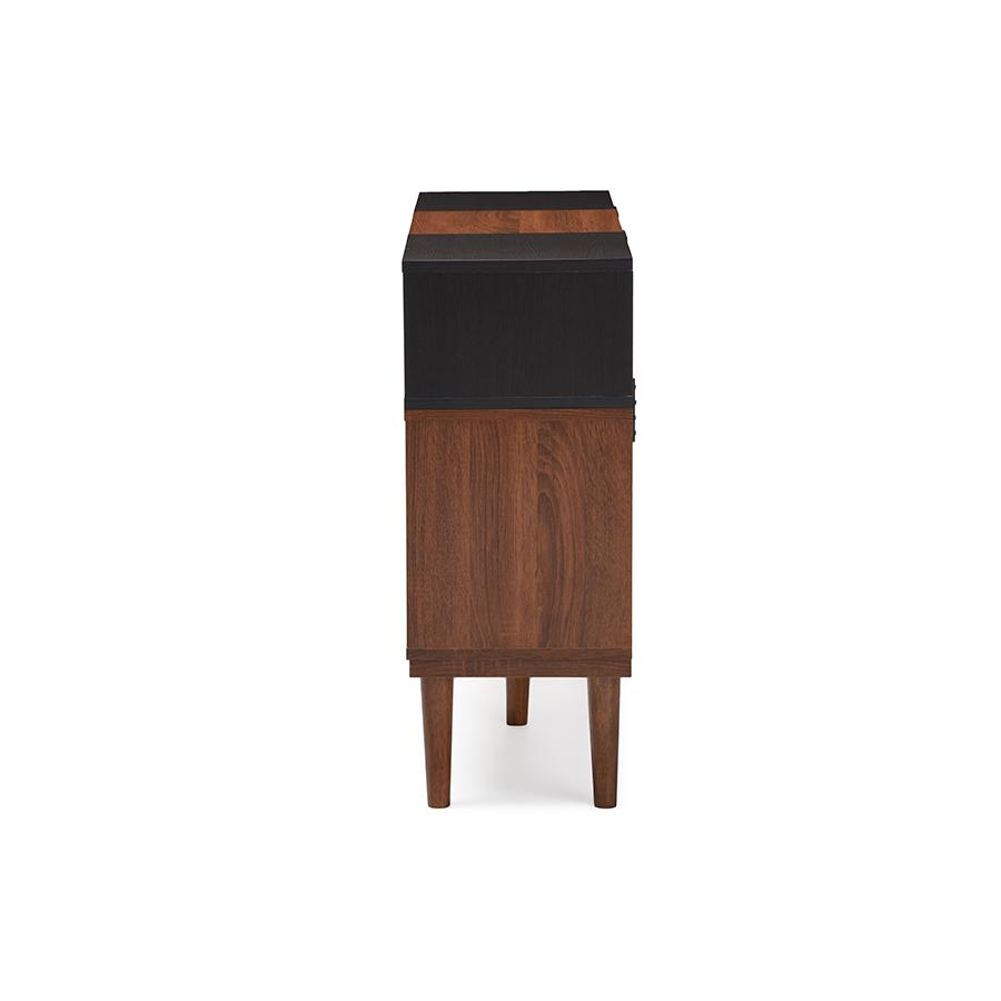 Anderson Mid-century Retro Modern Oak and Espresso Wood Sideboard Storage Cabinet Dark Brown/Brown. Picture 4