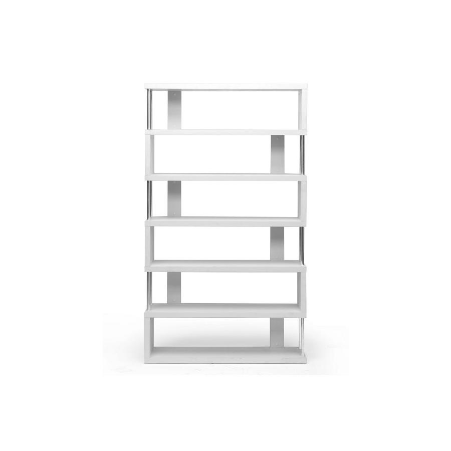 Baxton Studio Barnes White Six-Shelf Modern Bookcase. Picture 3