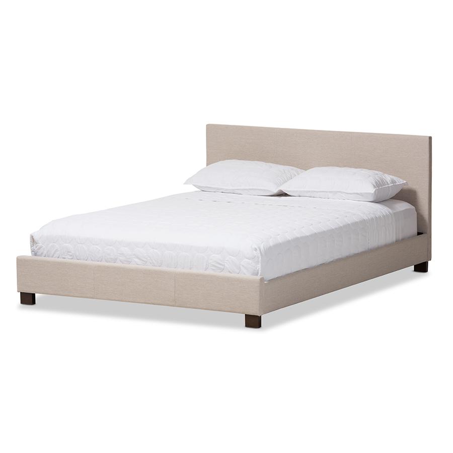 Panel-Stitched Queen Size Platform Bed. Picture 1