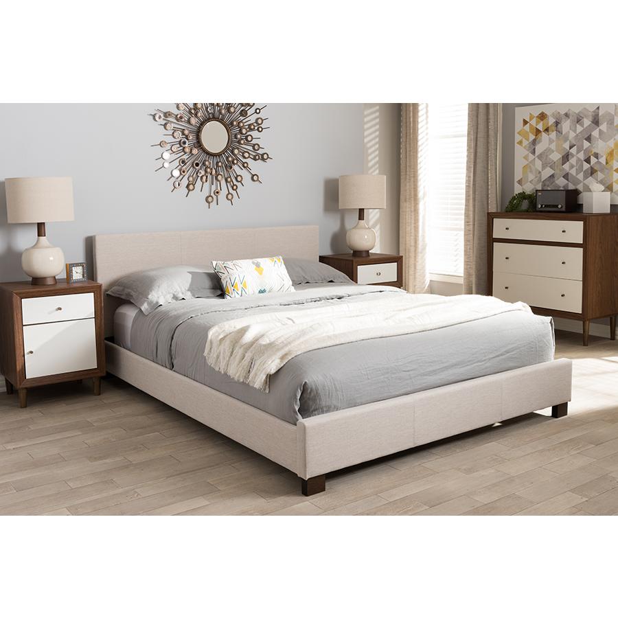 Panel-Stitched Queen Size Platform Bed. Picture 5