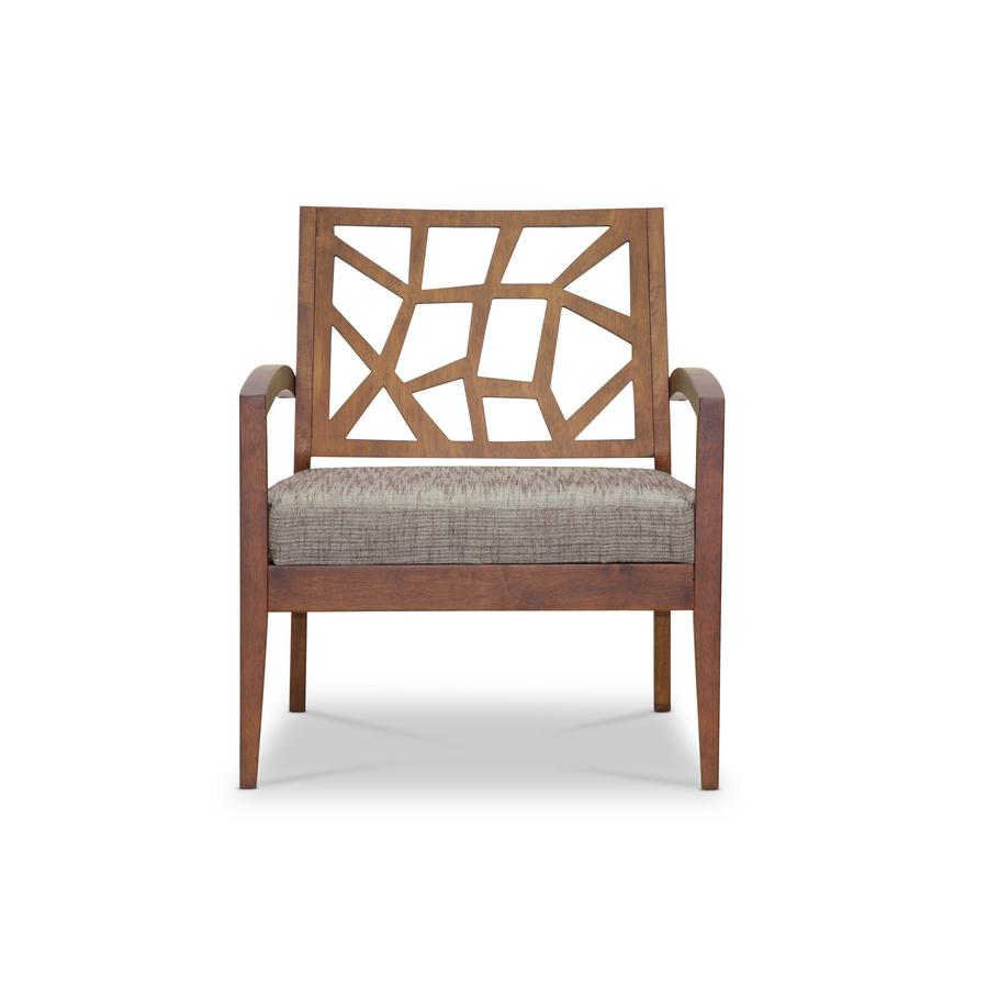 Baxton Studio Jennifer Modern Lounge Chair with "Gravel" Fabric Seat. Picture 1