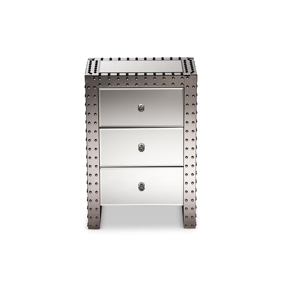 Azura Modern and Contemporary Hollywood Regency Glamour Style End Table. Picture 4