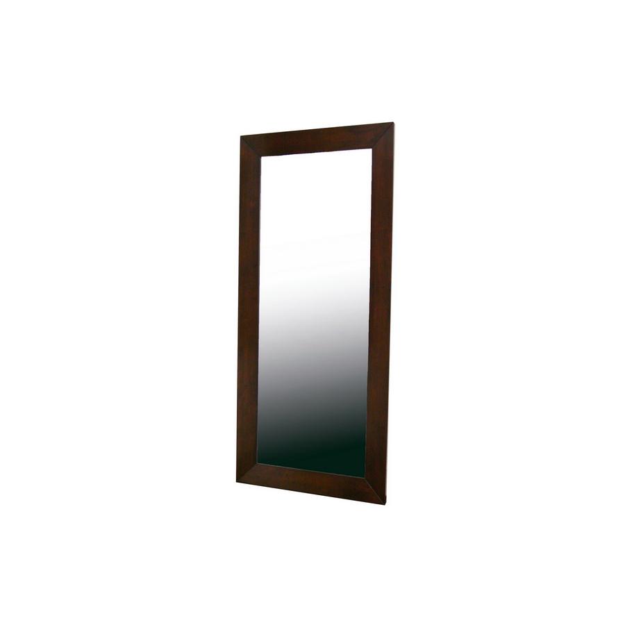 Dark Brown Wood Frame Mirror - Rectangle. Picture 1