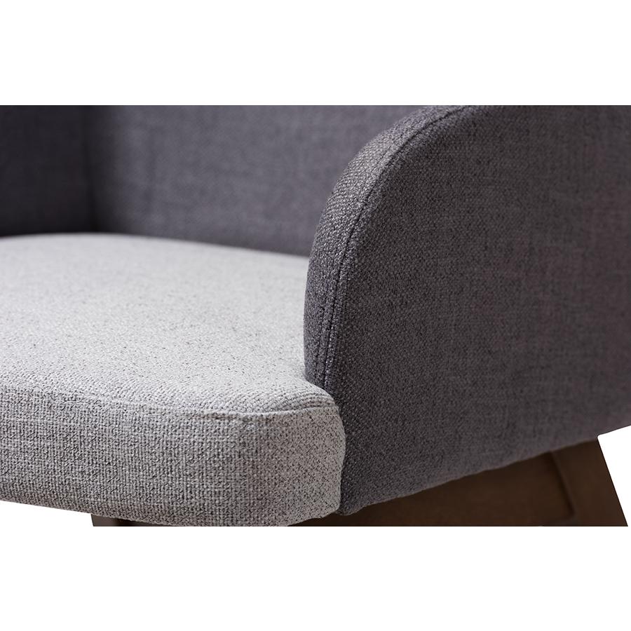 Baxton Studio Monte Mid-Century Modern Two-Tone Grey Fabric Armchair (Set of 2). Picture 4