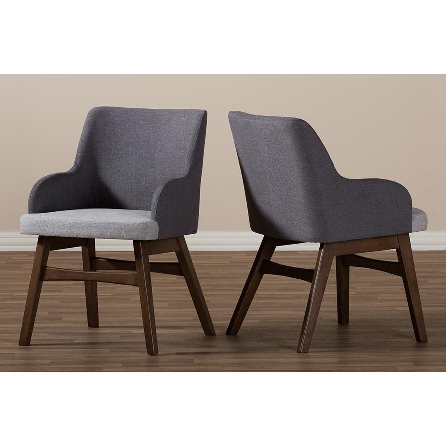 Baxton Studio Monte Mid-Century Modern Two-Tone Grey Fabric Armchair (Set of 2). Picture 7