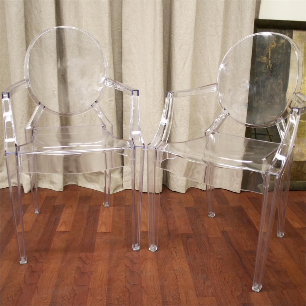 Acrylic Armed Ghost Chair Clear. Picture 2
