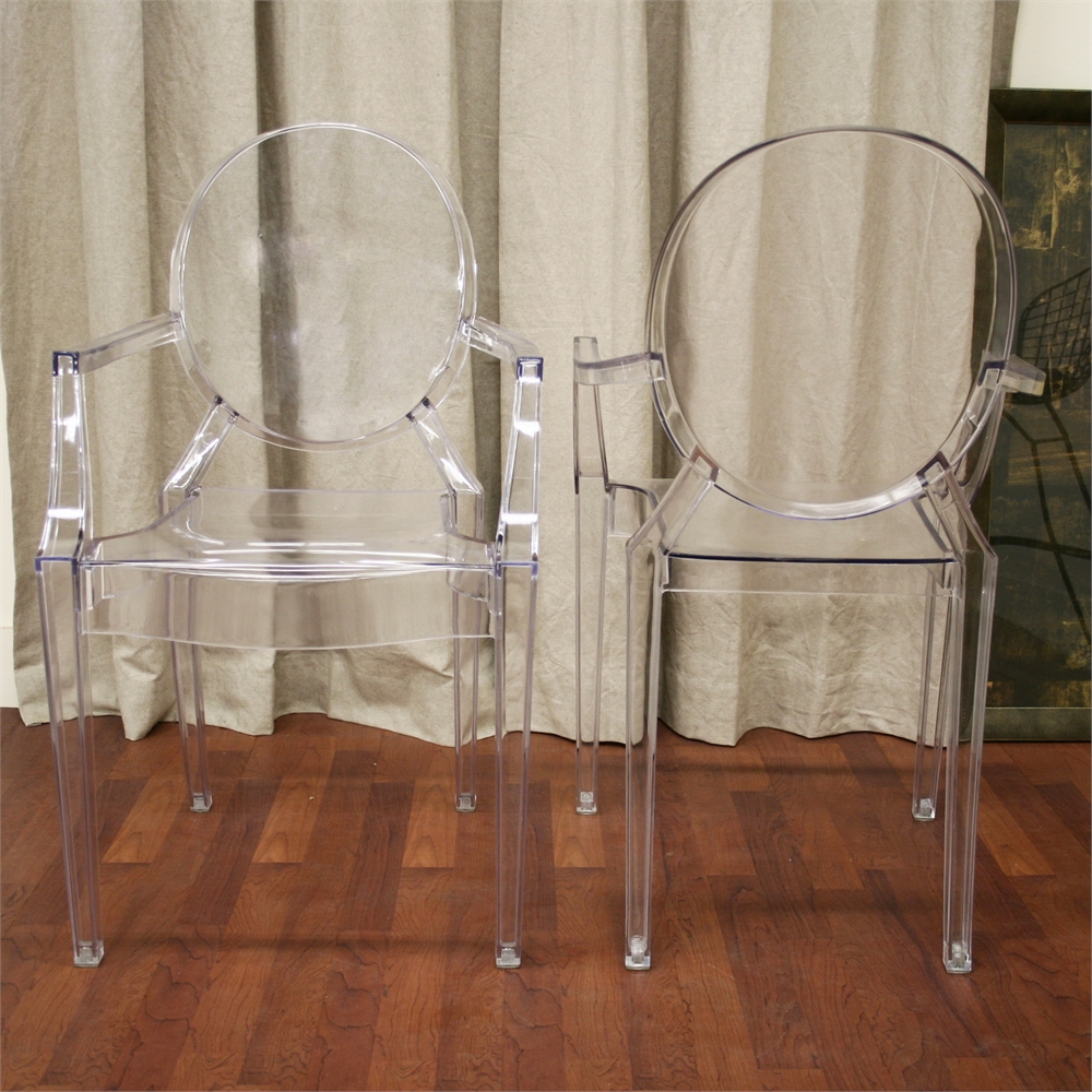 Acrylic Armed Ghost Chair Clear. Picture 4