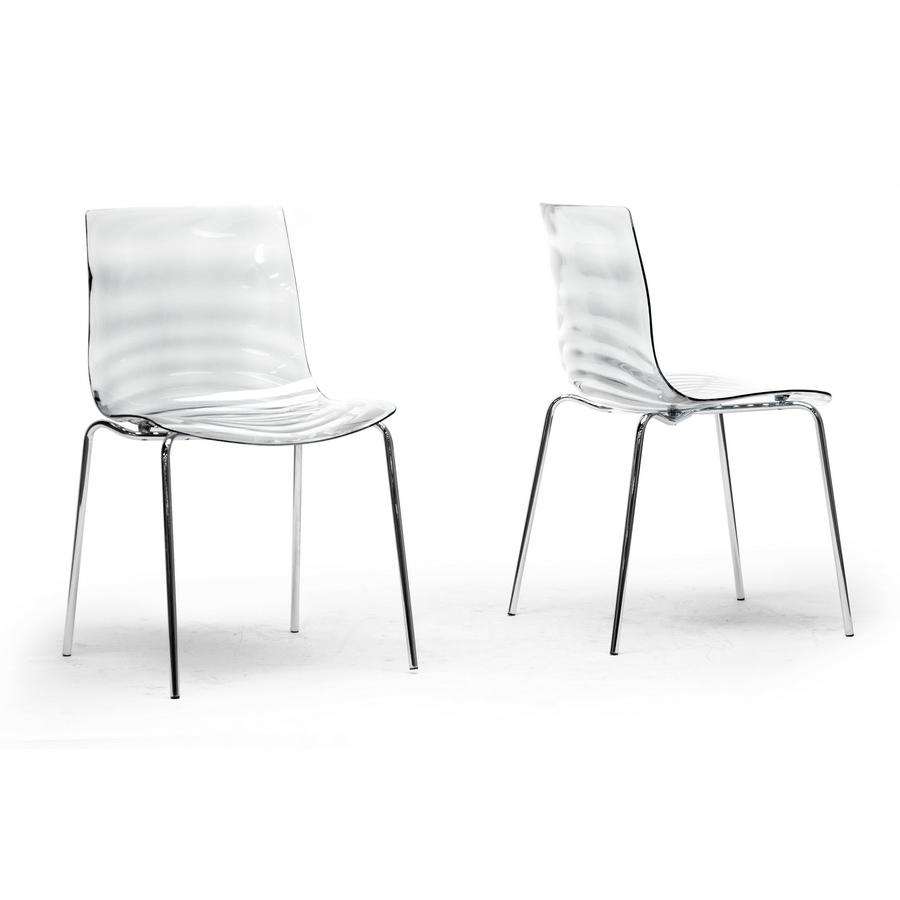Baxton Studio Marisse Clear Plastic Modern Dining Chair (Set of 2). Picture 3