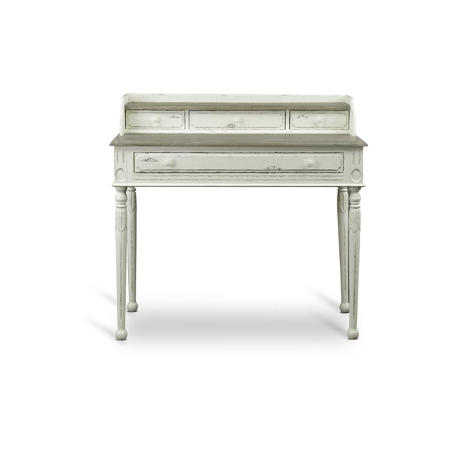 Anjou Traditional French Accent Writing Desk White/Light Brown. Picture 3