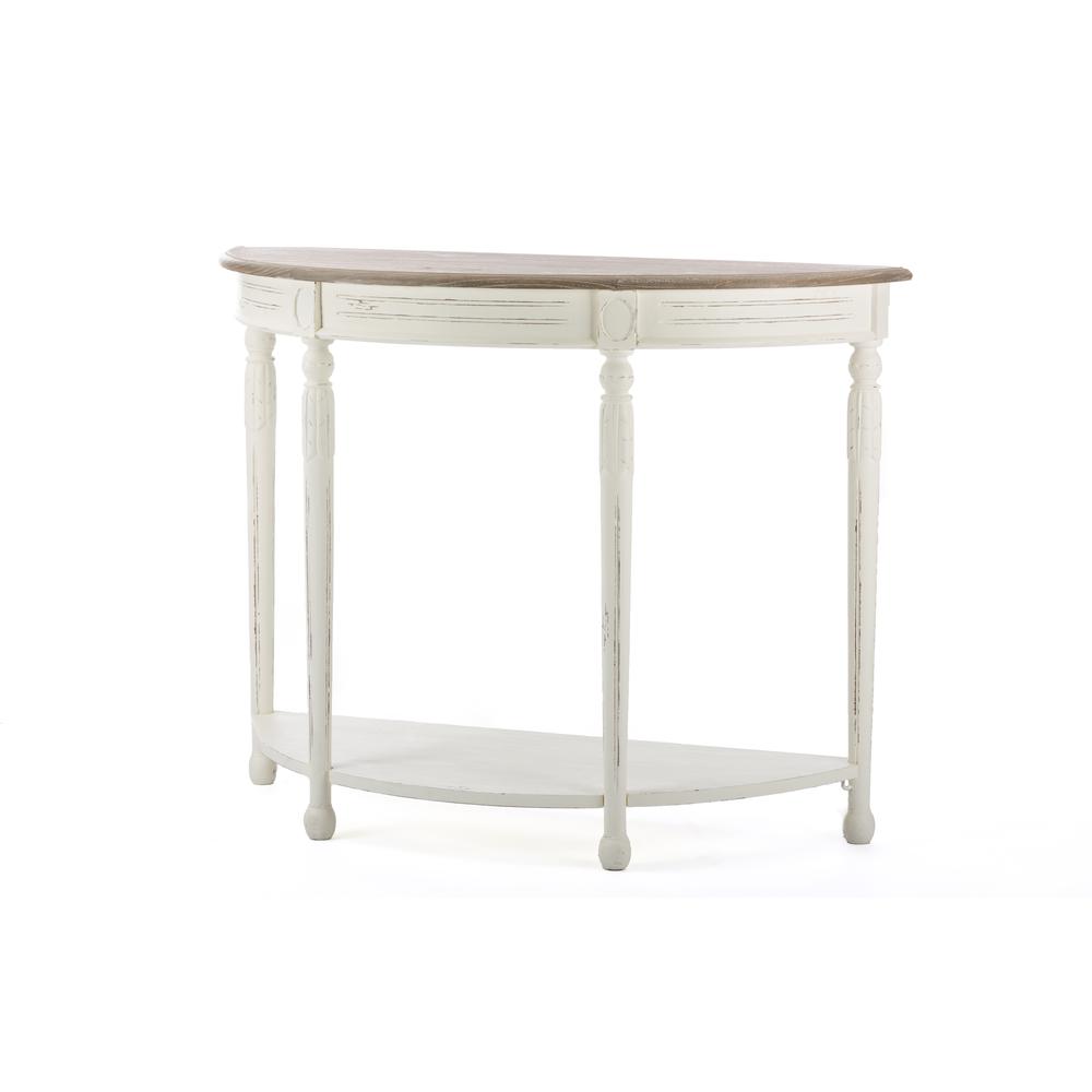 Baxton Studio Vologne Traditional White Wood French Console Table. Picture 1