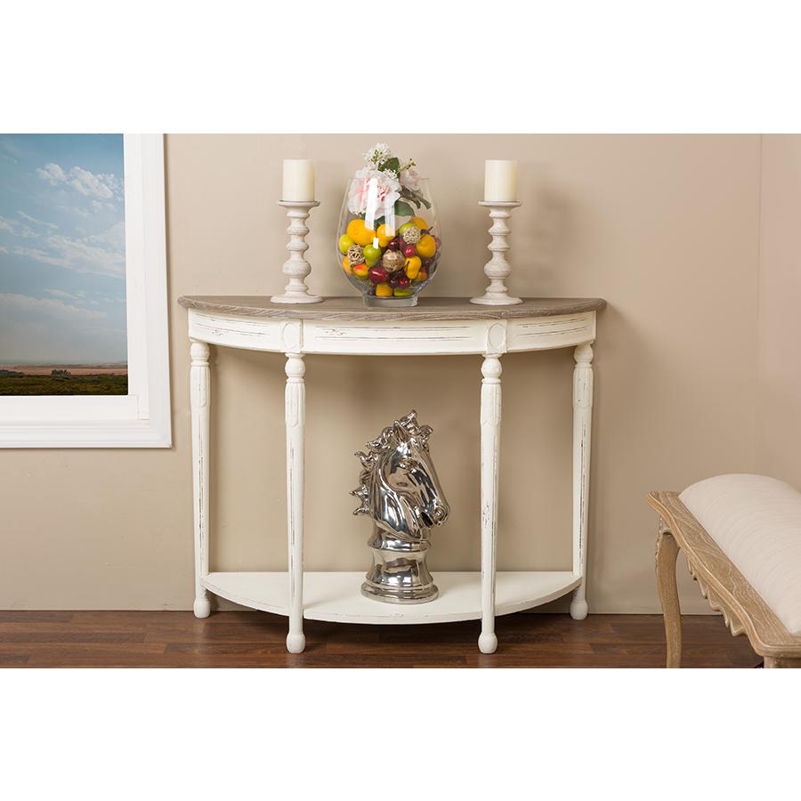 Baxton Studio Vologne Traditional White Wood French Console Table. Picture 3