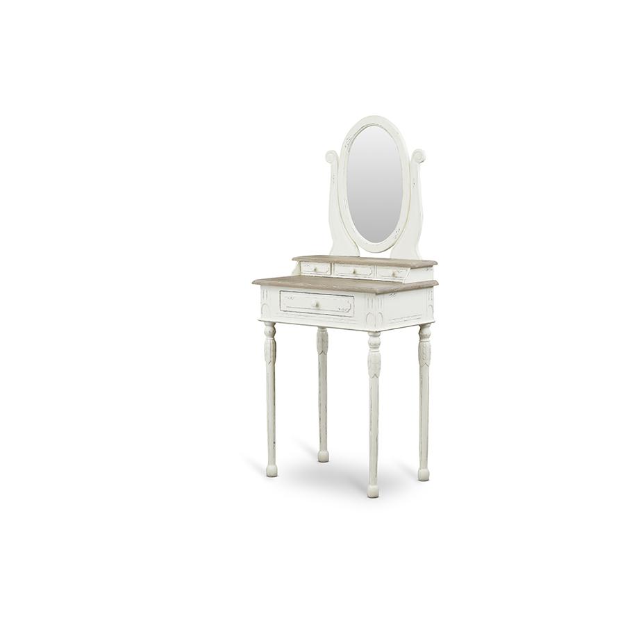 Baxton Studio Anjou Traditional French Accent Dressing Table with Mirror. Picture 1