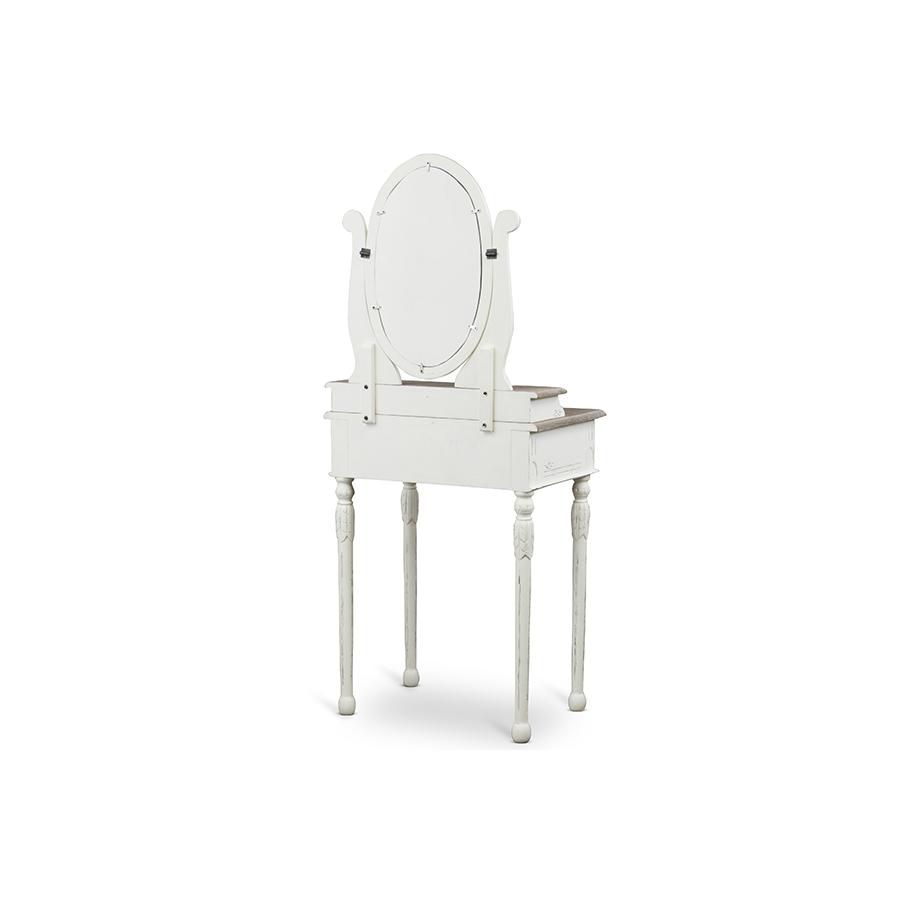 Baxton Studio Anjou Traditional French Accent Dressing Table with Mirror. Picture 6