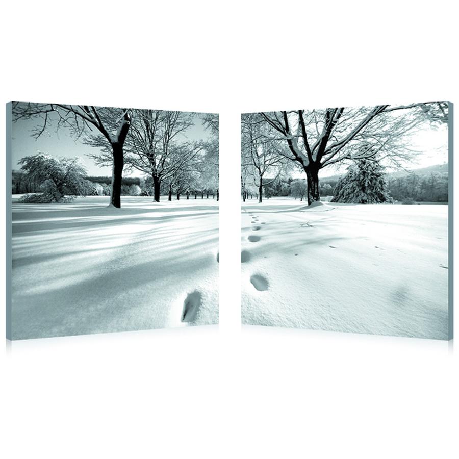 Trail Mounted Photography Print Diptych Black/White. Picture 1