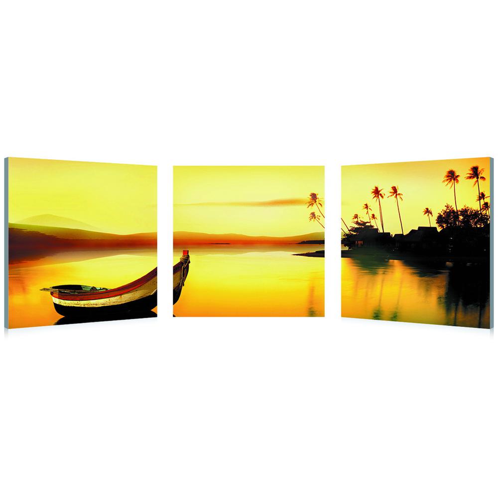 Golden Sunset Mounted Photography Print Triptych Multi. The main picture.
