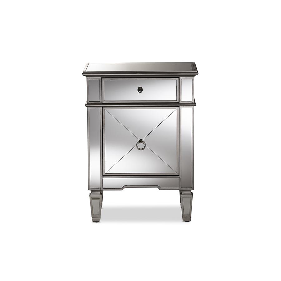 Glamour Mirrored Nightstand. Picture 3