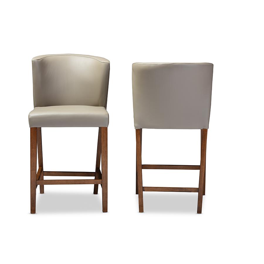 Leather Pub Stool (Set of 2). Picture 1