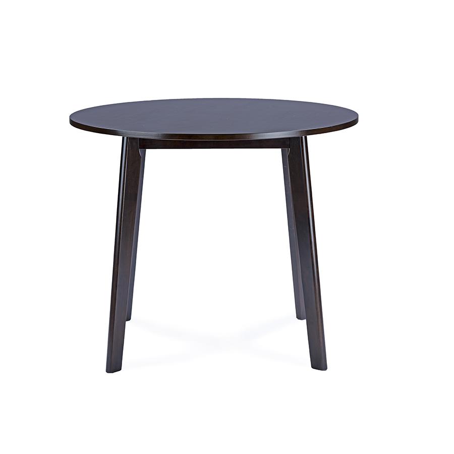 Dark Brown Wood Round Dining Table. Picture 2