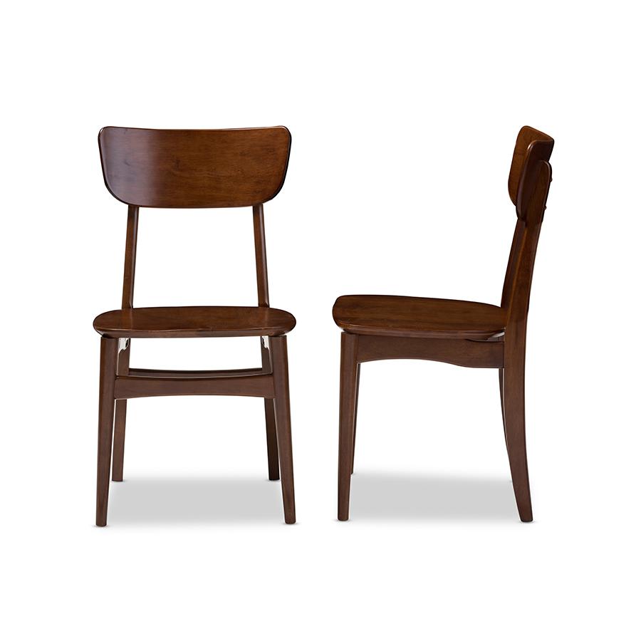 Scandinavian Dark Walnut Bent Wood Dining Side Chair Dark Brown. Picture 1