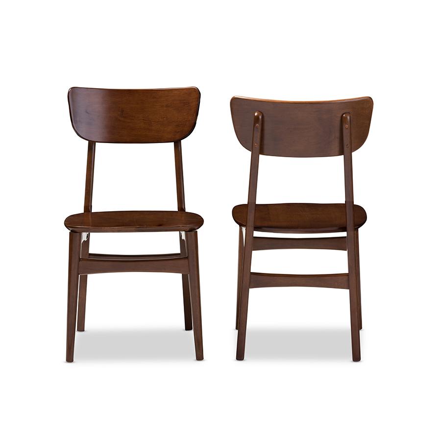 Scandinavian Style Dark Walnut Bent Wood Dining Side Chair (Set of 2). Picture 1