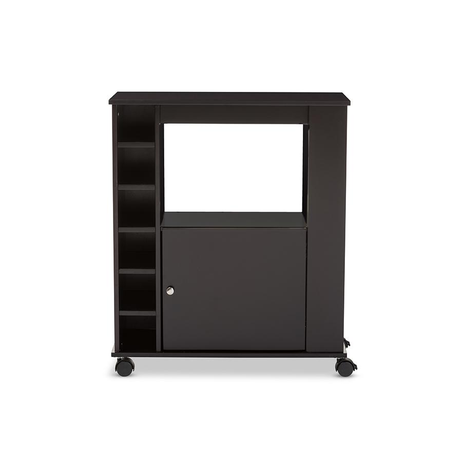 Ontario Modern and Contemporary Dark Brown Wood Modern Dry Bar and Wine Cabinet. Picture 5