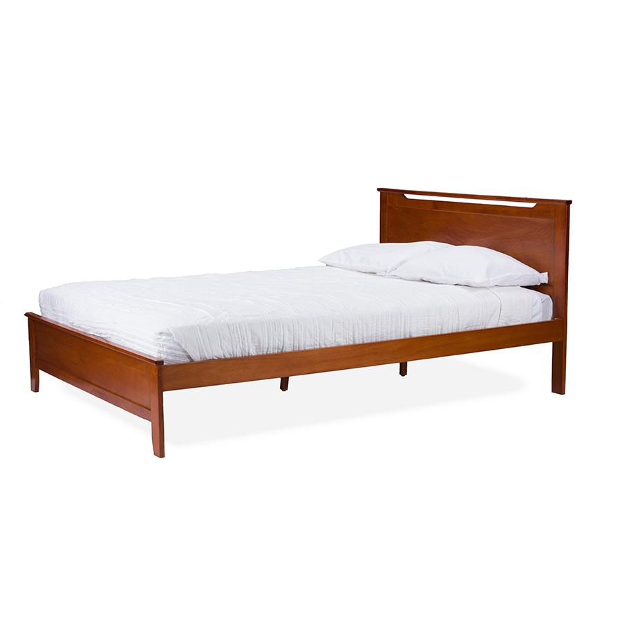 Demitasse Brown Wood Contemporary Twin-Size Bed. Picture 1