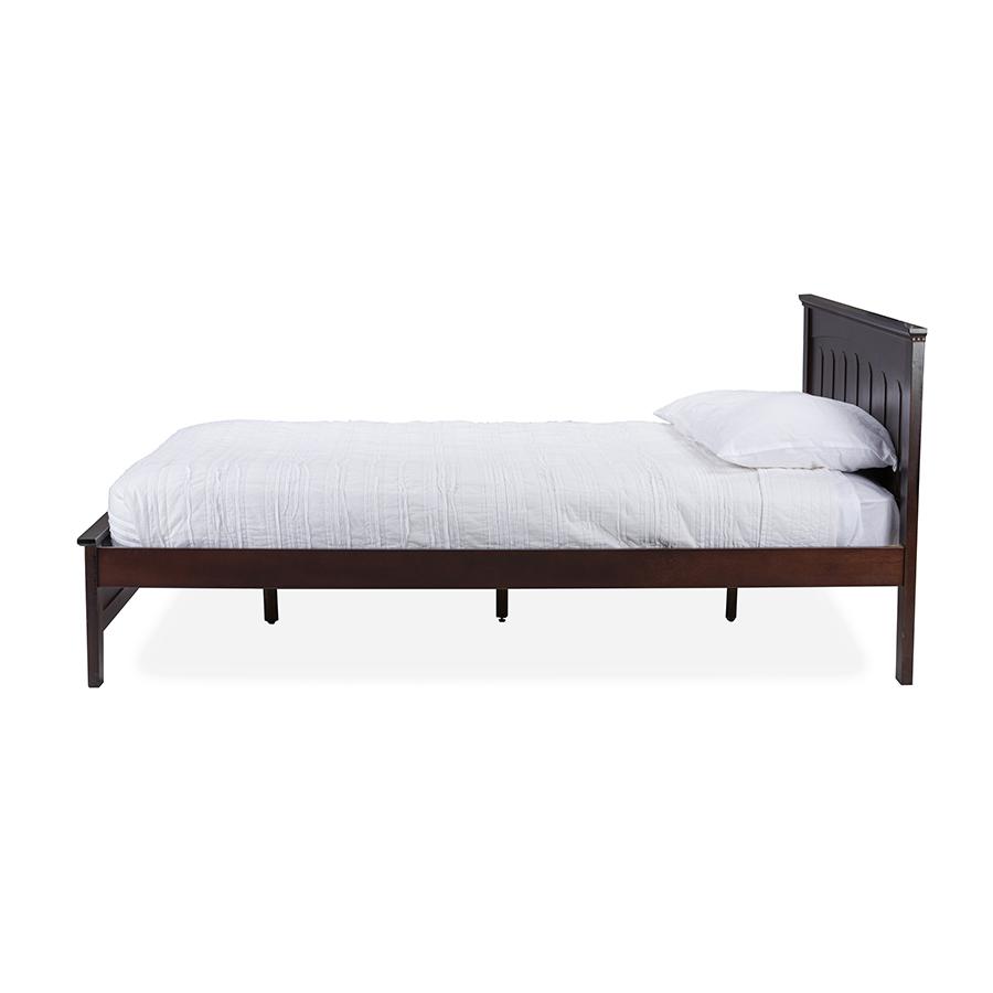 Cappuccino Wood Full-Size Bed Dark Brown. Picture 3