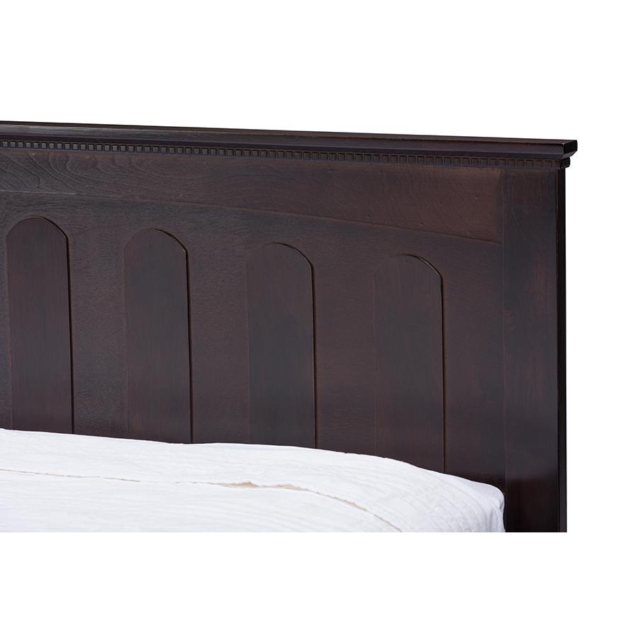 Cappuccino Wood Full-Size Bed Dark Brown. Picture 4