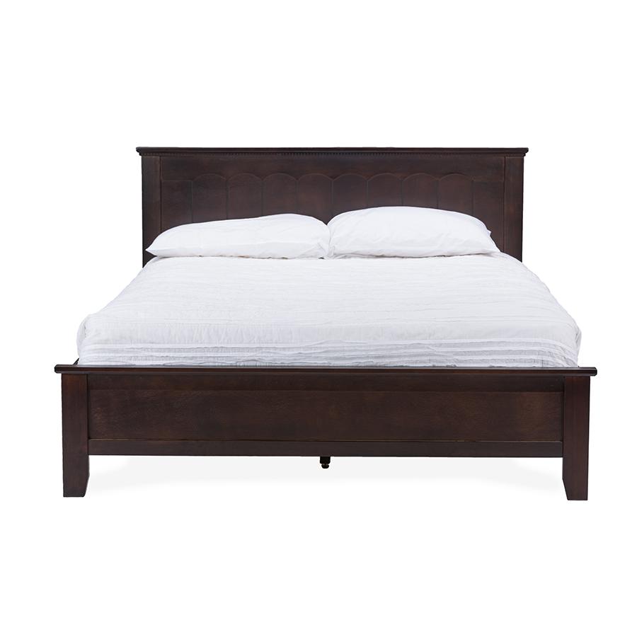 Schiuma Cappuccino Wood Contemporary Twin-Size Bed Dark Brown. Picture 2