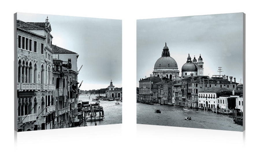Venice Mounted Photography Print Diptych Multi. Picture 1