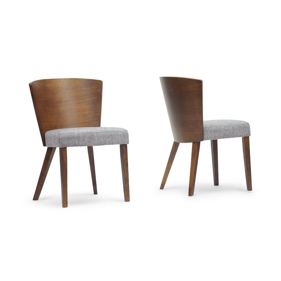 Baxton Studio Sparrow Brown and "Gravel" Wood Modern Dining Chair (Set of 2). Picture 5