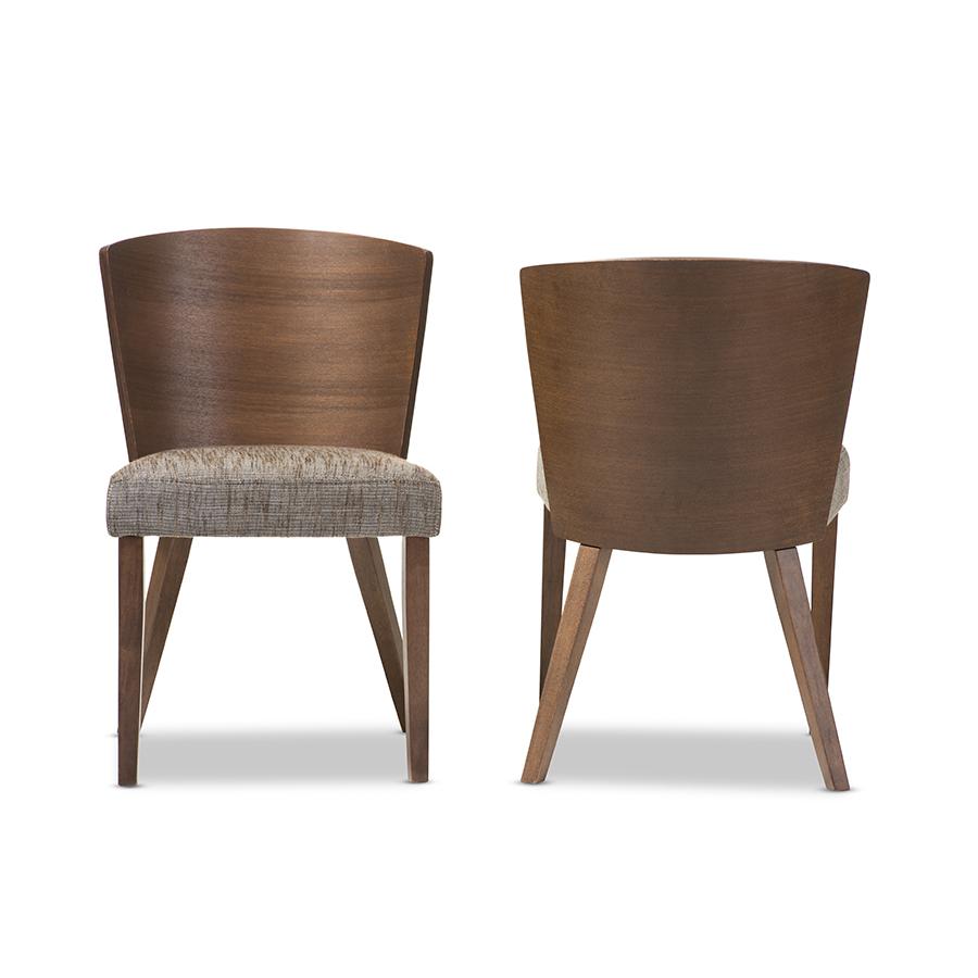 Baxton Studio Sparrow Brown and "Gravel" Wood Modern Dining Chair (Set of 2). Picture 2