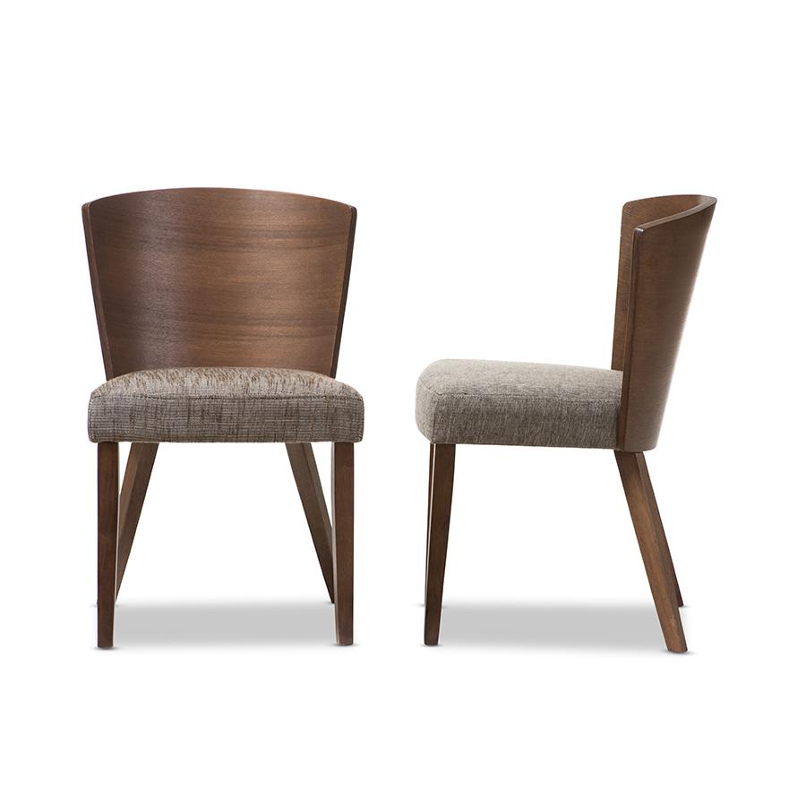 Baxton Studio Sparrow Brown and "Gravel" Wood Modern Dining Chair (Set of 2). Picture 3