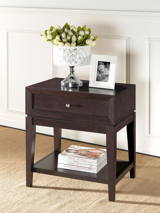 Morgan Brown Accent Table NightstDark Brown. Picture 2