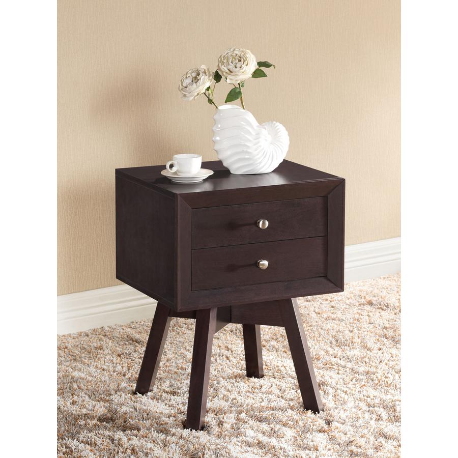 Baxton Studio Warwick Brown Modern Accent Table and Nightstand. Picture 1