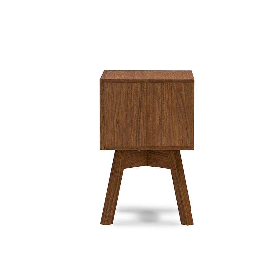 Warwick Two-tone Walnut and White Modern Accent Table and Nightstand Walnut/White. Picture 3