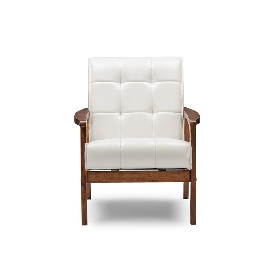 Baxton Studio Mid-Century Masterpieces Club Chair - White. Picture 1