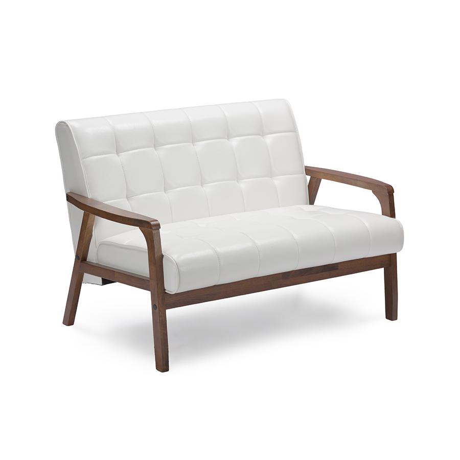 Mid-Century Masterpieces Loveseat - White. The main picture.
