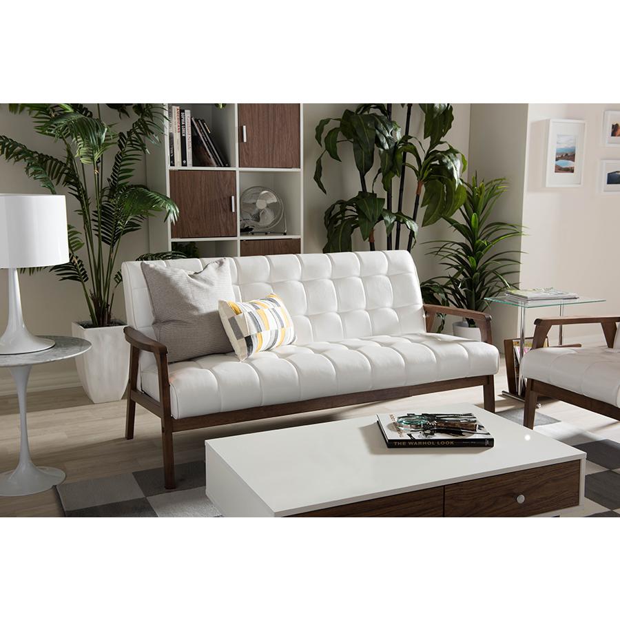 Baxton Studio Mid Century Masterpieces Sofa White