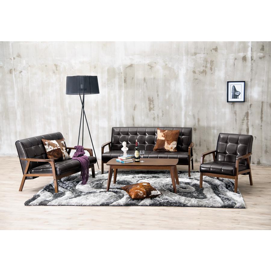 Mid-Century Masterpieces 3PC Sofa Set—Brown. Picture 1