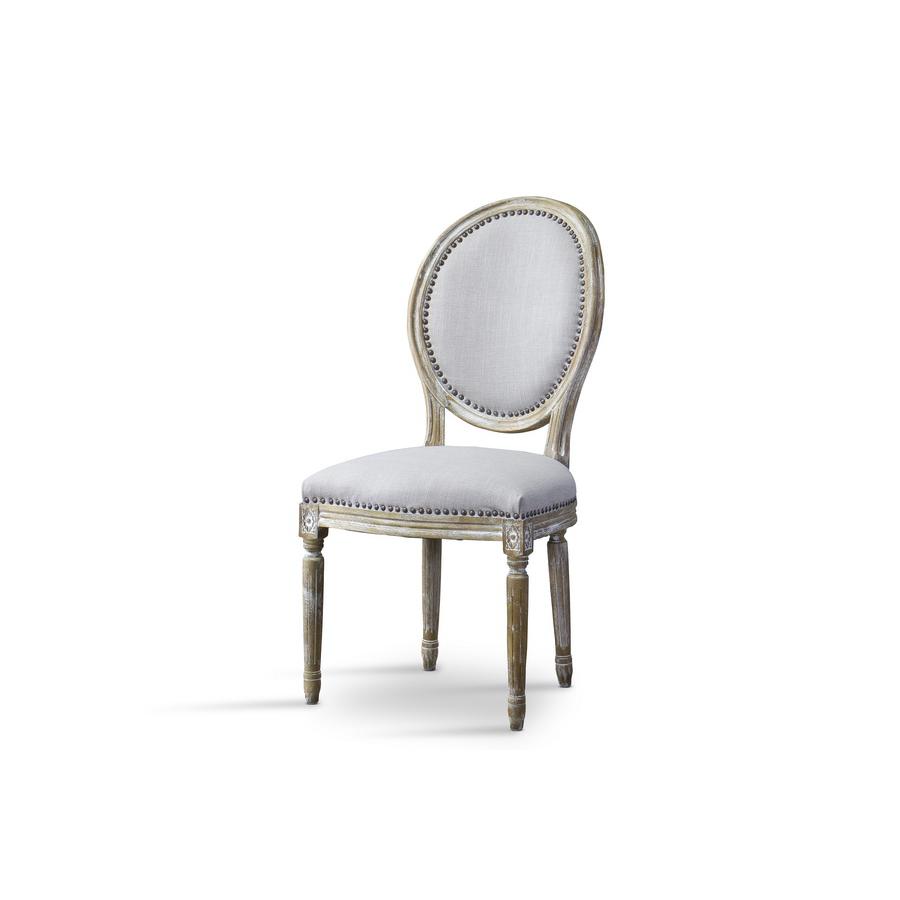 Baxton Studio Clairette Wood Traditional French Accent Chair-Round. Picture 5
