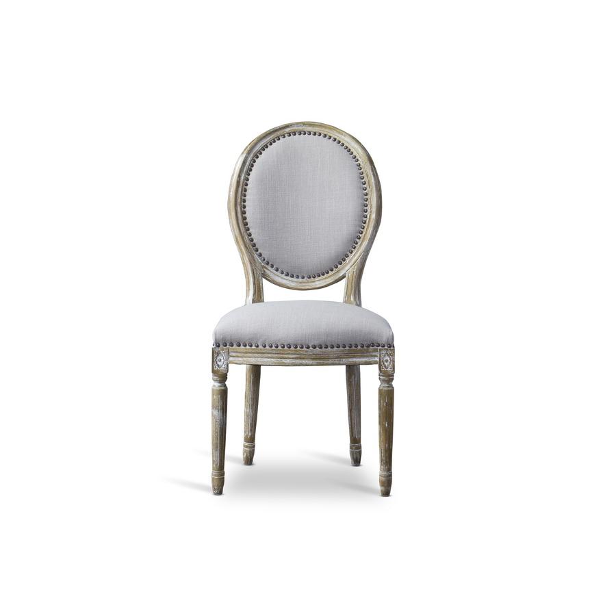 Baxton Studio Clairette Wood Traditional French Accent Chair-Round. Picture 1