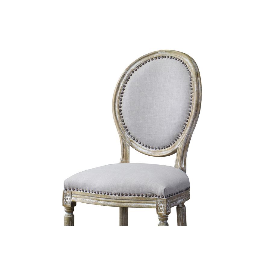 Baxton Studio Clairette Wood Traditional French Accent Chair-Round. Picture 3