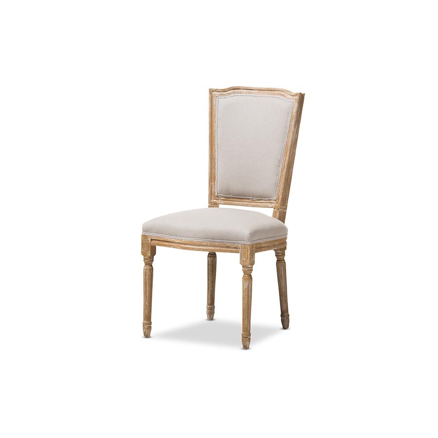 Beige Fabric Upholstered Dining Side Chair. Picture 1